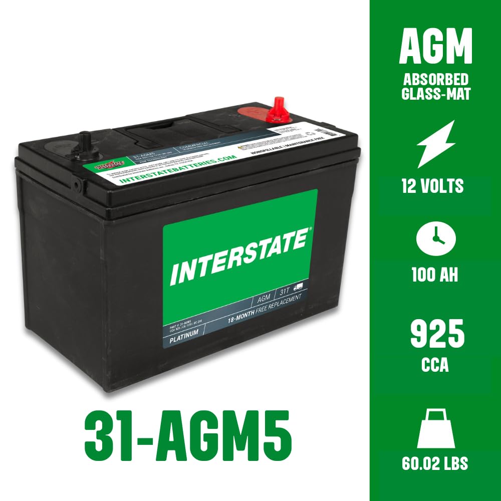 12V 100Ah Group 31 AGM Marine/RV Battery D465258