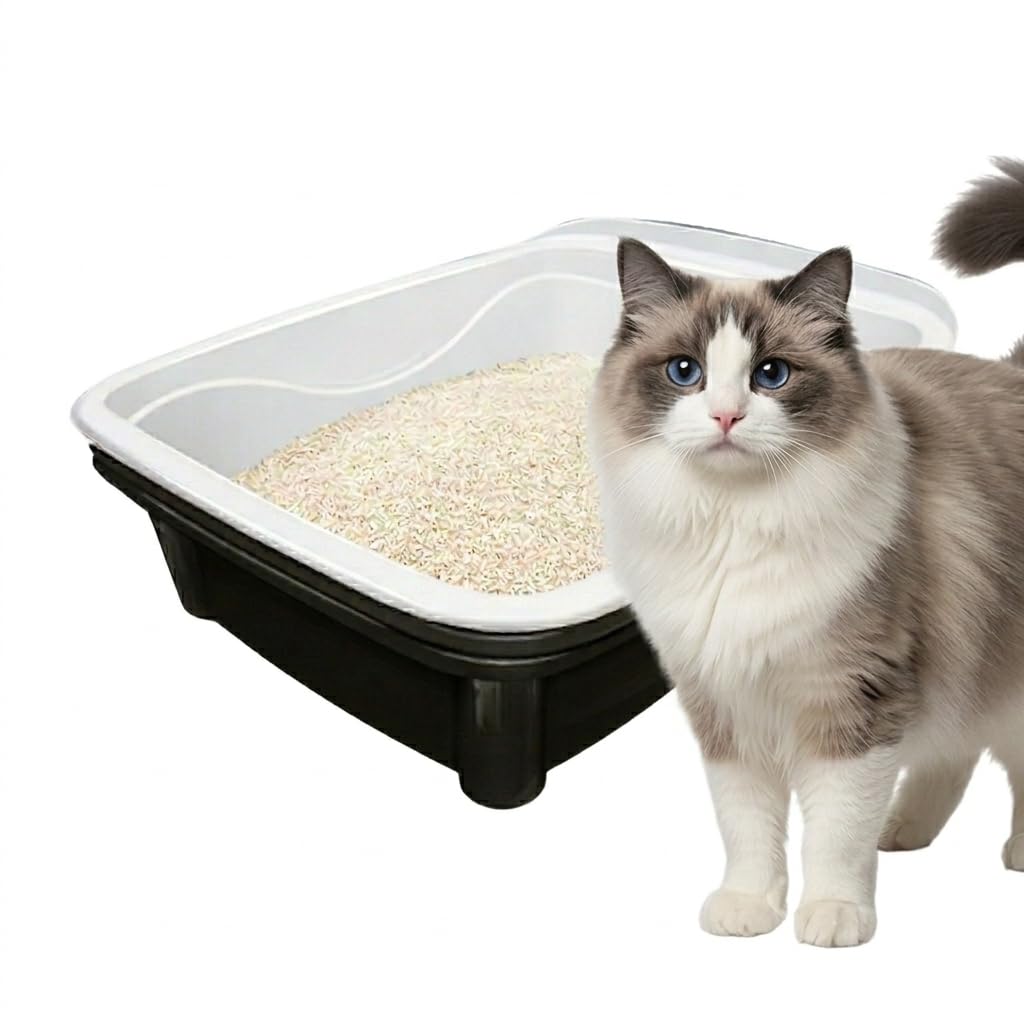 Large Black Cat Litter Box with Sifting System I266