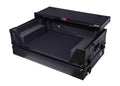 Black Flight Style Road Case with Laptop Shelf 2U Rack Space Wheels K851383