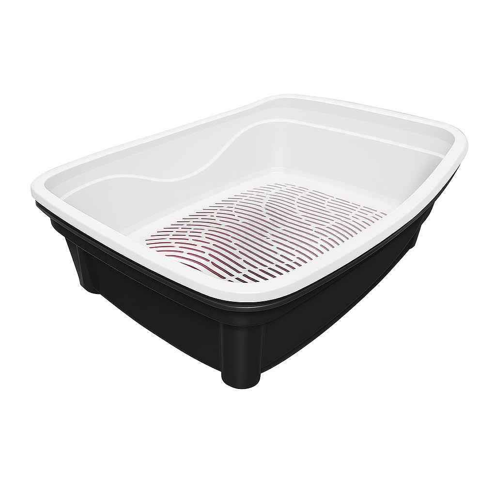 Large Black Cat Litter Box with Sifting System I266