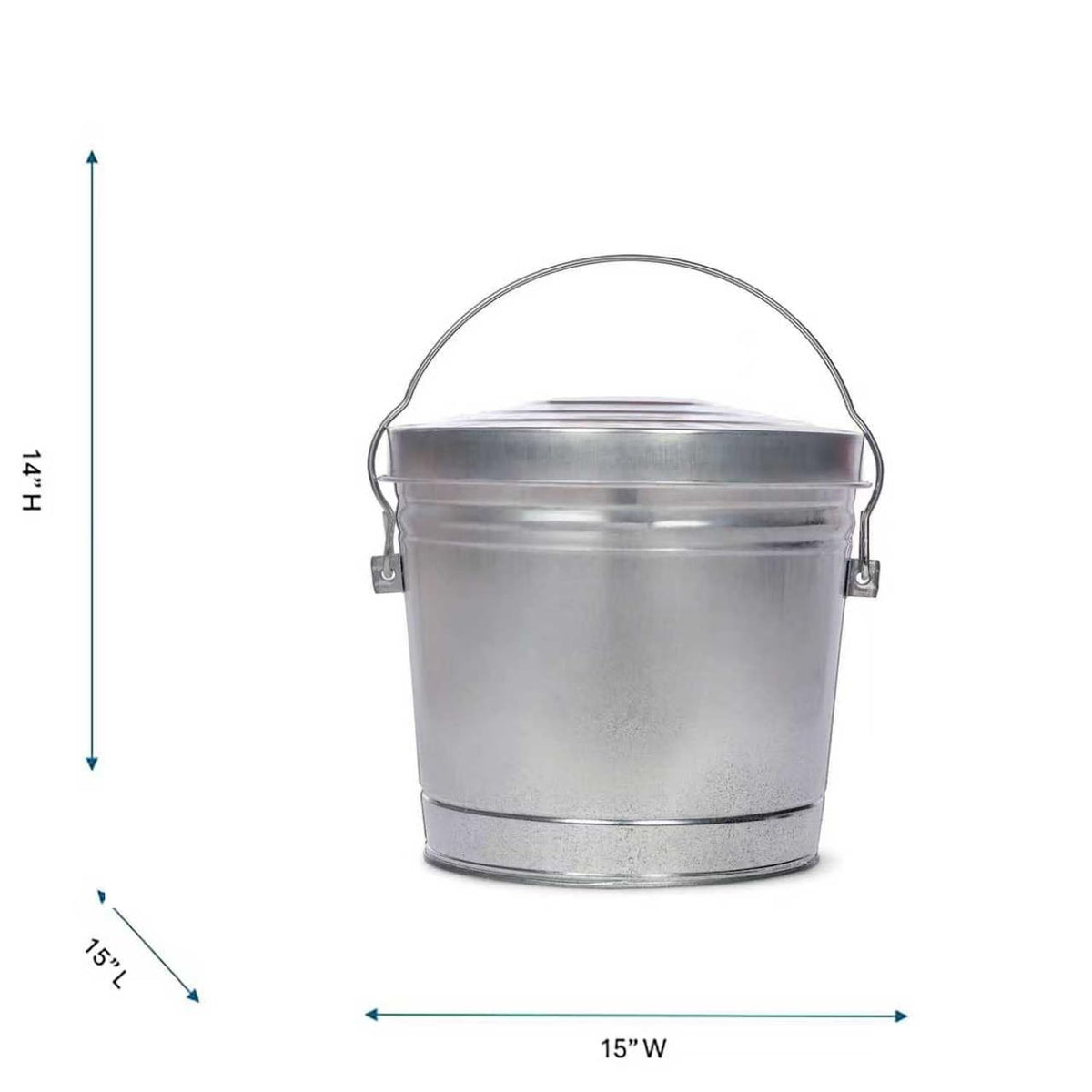 6 Gallon Galvanized Metal Trash Can with Lid E158910