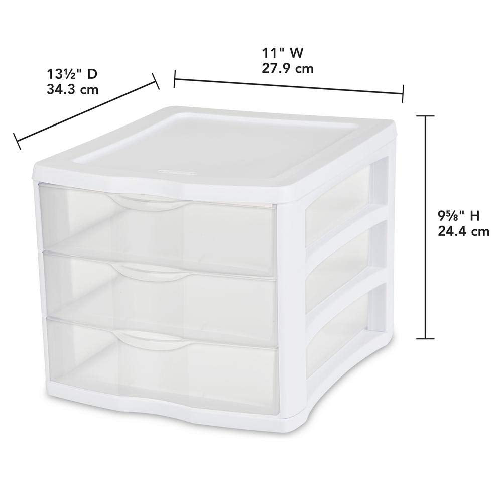 3 Drawer White Organizer P775