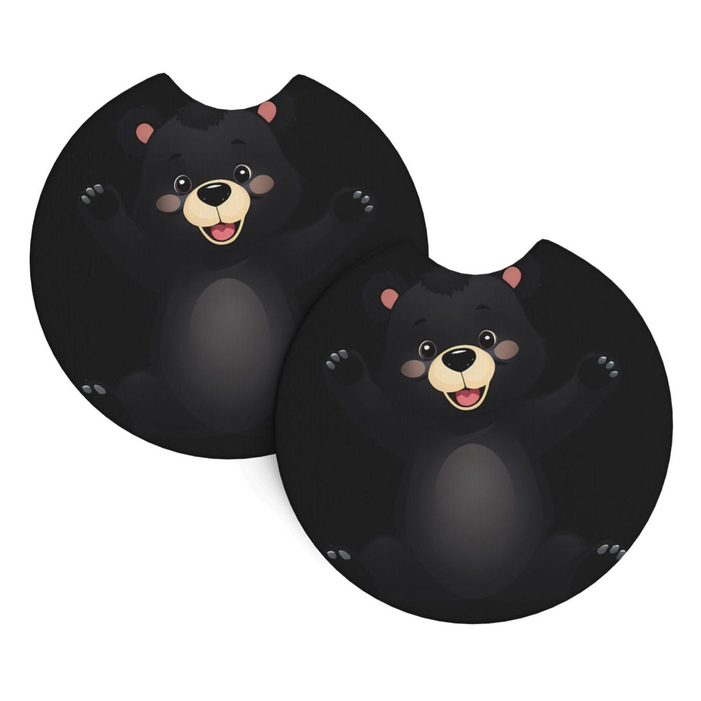 Black Bear Car Coaster Set of 2 D4245