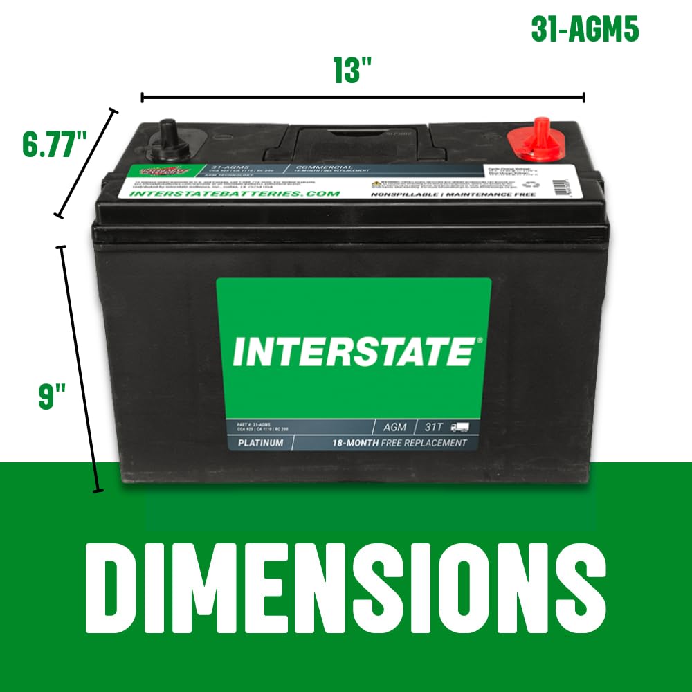 12V 100Ah Group 31 AGM Marine/RV Battery D465258