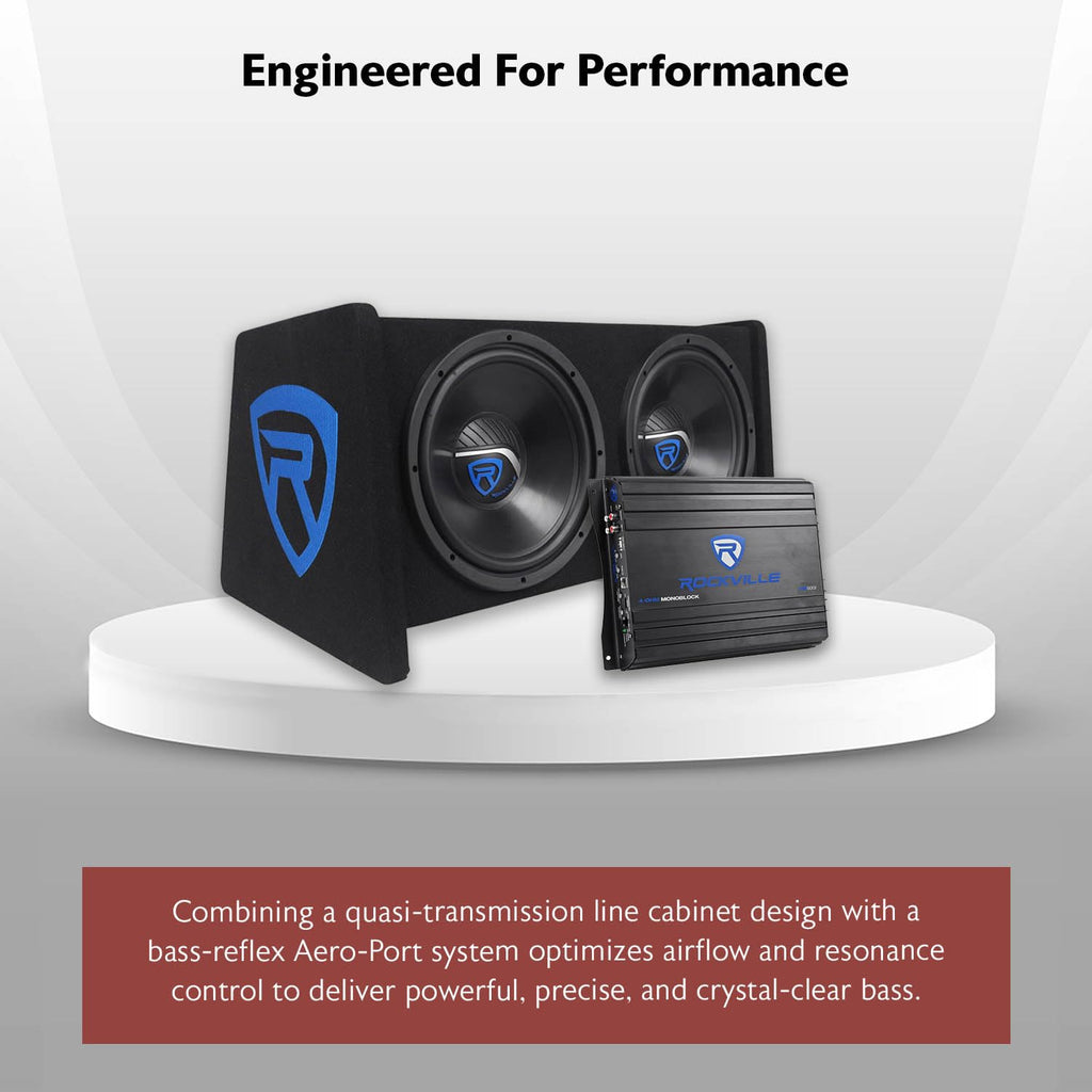 Dual 12" Car Subwoofer Enclosure with Mono Amplifier N3784