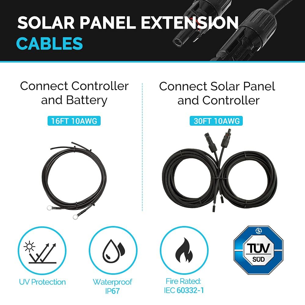 400W 12V Monocrystalline Solar Panel Kit with 30A PWM Charge Controller B88481