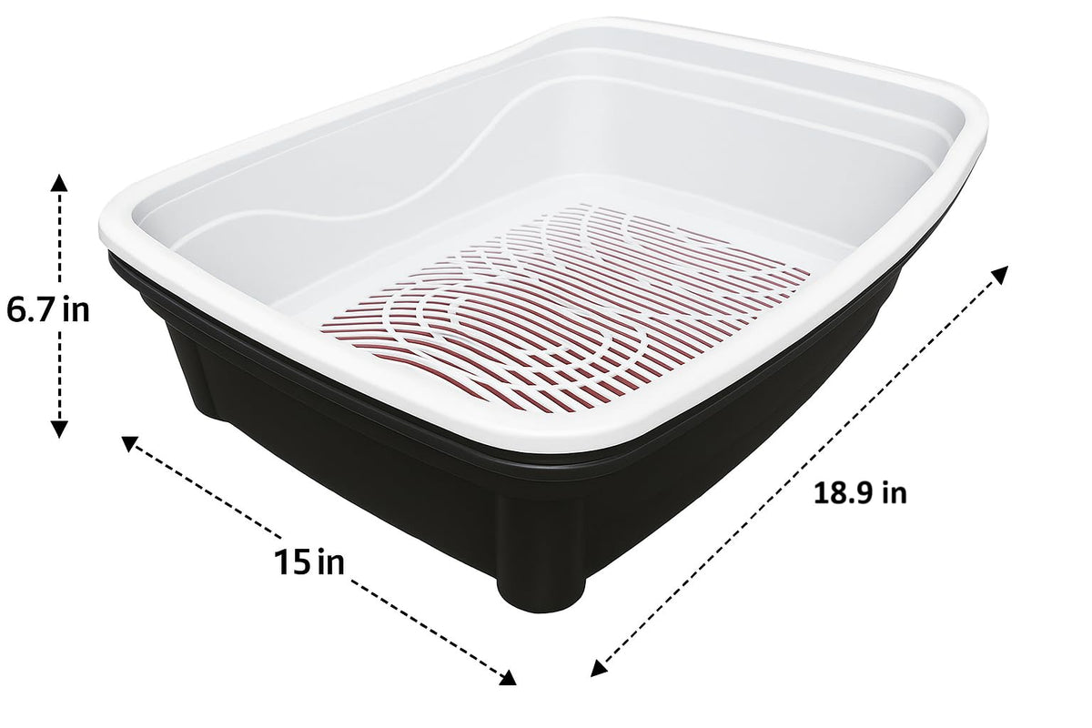 Large Black Cat Litter Box with Sifting System I266