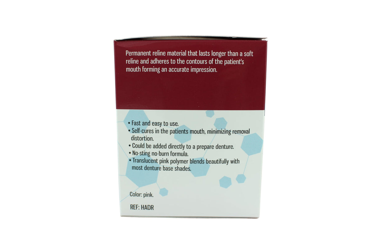 Hard Denture Reline Kit, Acrylic-Based, Self-Curing, Translucent Pink C121908