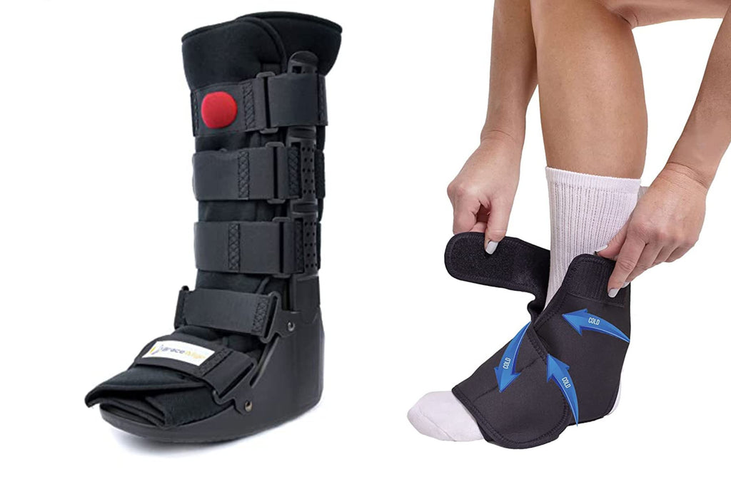 Tall CAM Walker Boot with Ankle and Foot Ice Pack Cold Wrap D715358