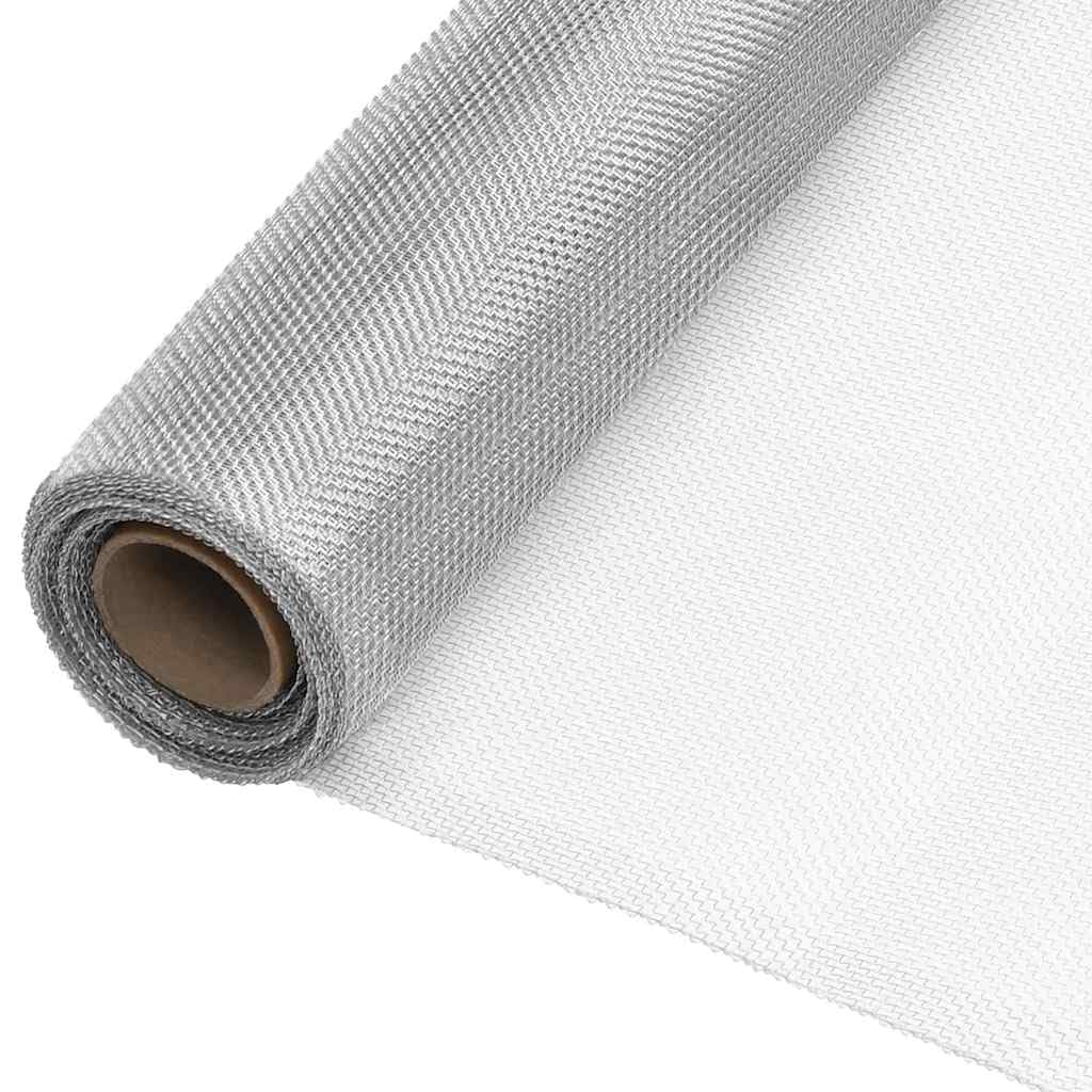 Aluminium Mesh Screen Roll 44.1x196.9 Inch Silver Q155636