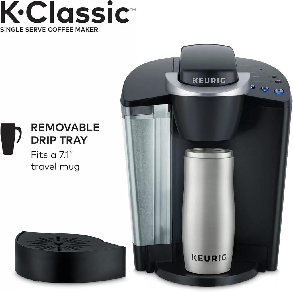 Single Serve K-Cup Pod Coffee Maker, 3 Brew Sizes, 48oz Removable Reservoir, Black D35636