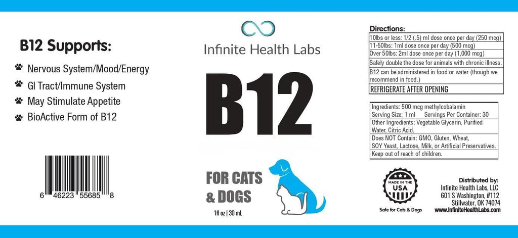 Vitamin B12 for Dogs & Cats, Methylcobalamin, 1 oz E50347