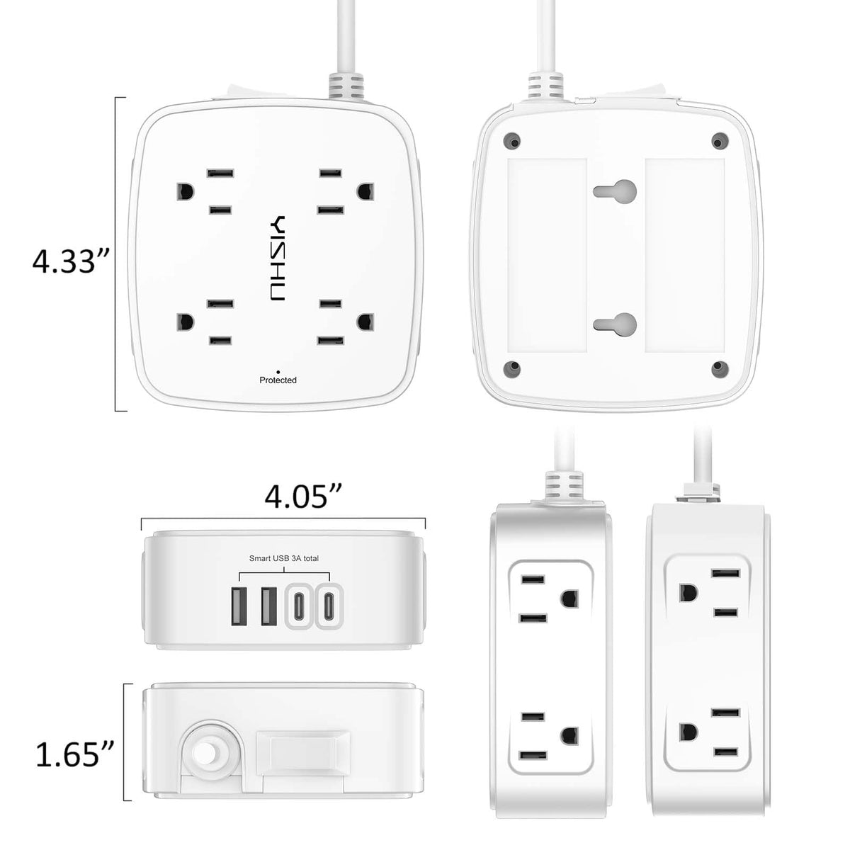 6Ft Surge Protector Power Strip with 8 Outlets & 4 USB Ports J471506