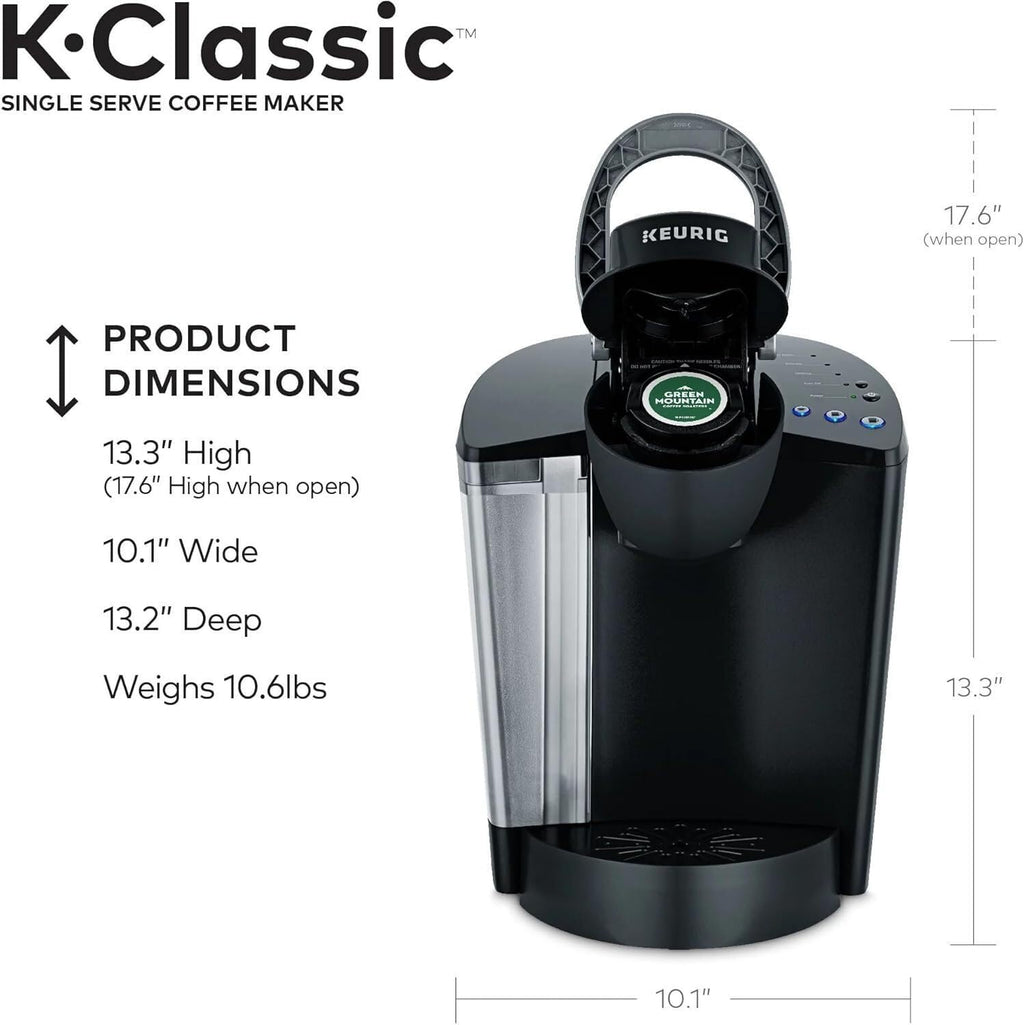 Single Serve K-Cup Pod Coffee Maker, 3 Brew Sizes, 48oz Removable Reservoir, Black D35636