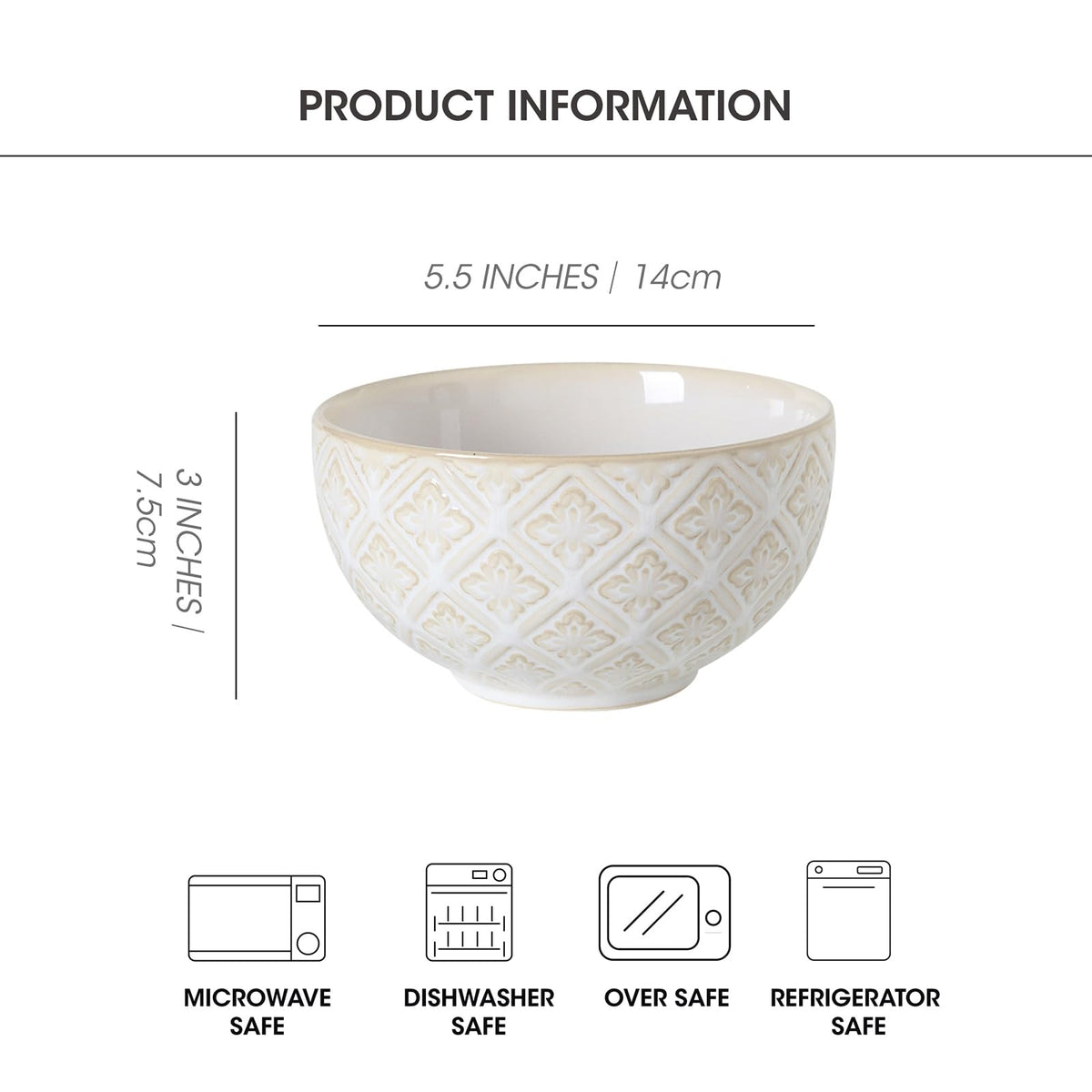 26 Oz Ceramic Soup Bowls Set of 4, 6 inch Q940