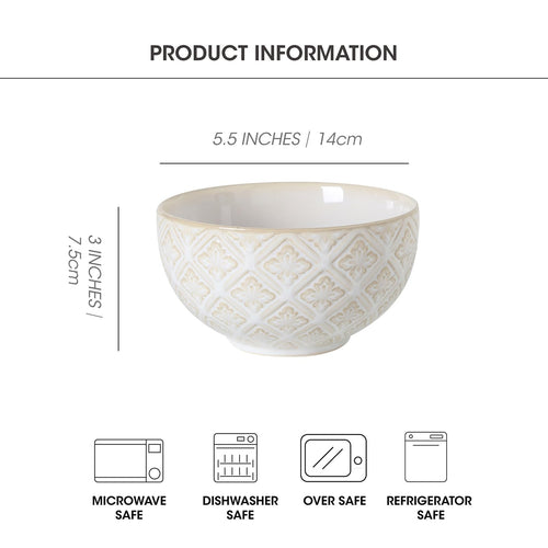 26 Oz Ceramic Soup Bowls Set of 4, 6 inch Q940
