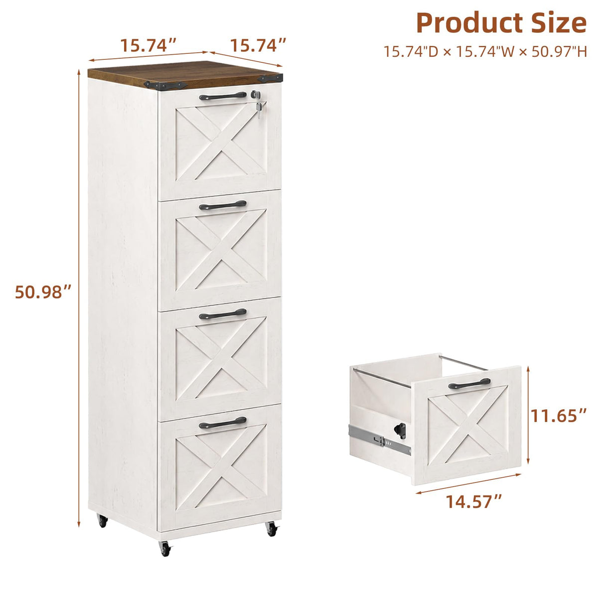 White 4 Drawer Office Filing Cabinet J311