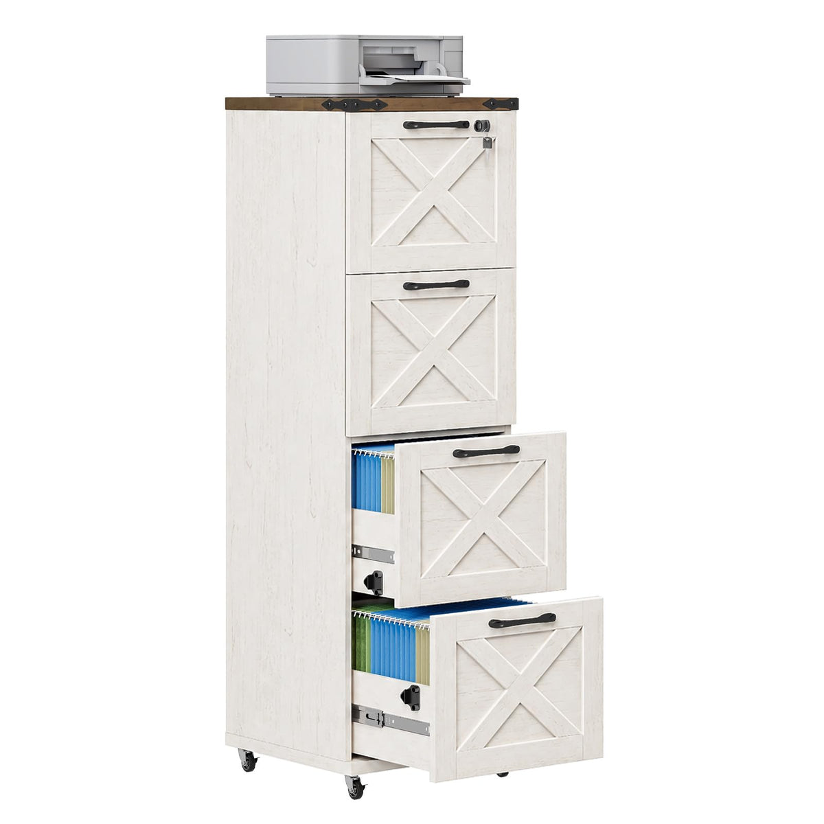White 4 Drawer Office Filing Cabinet J311