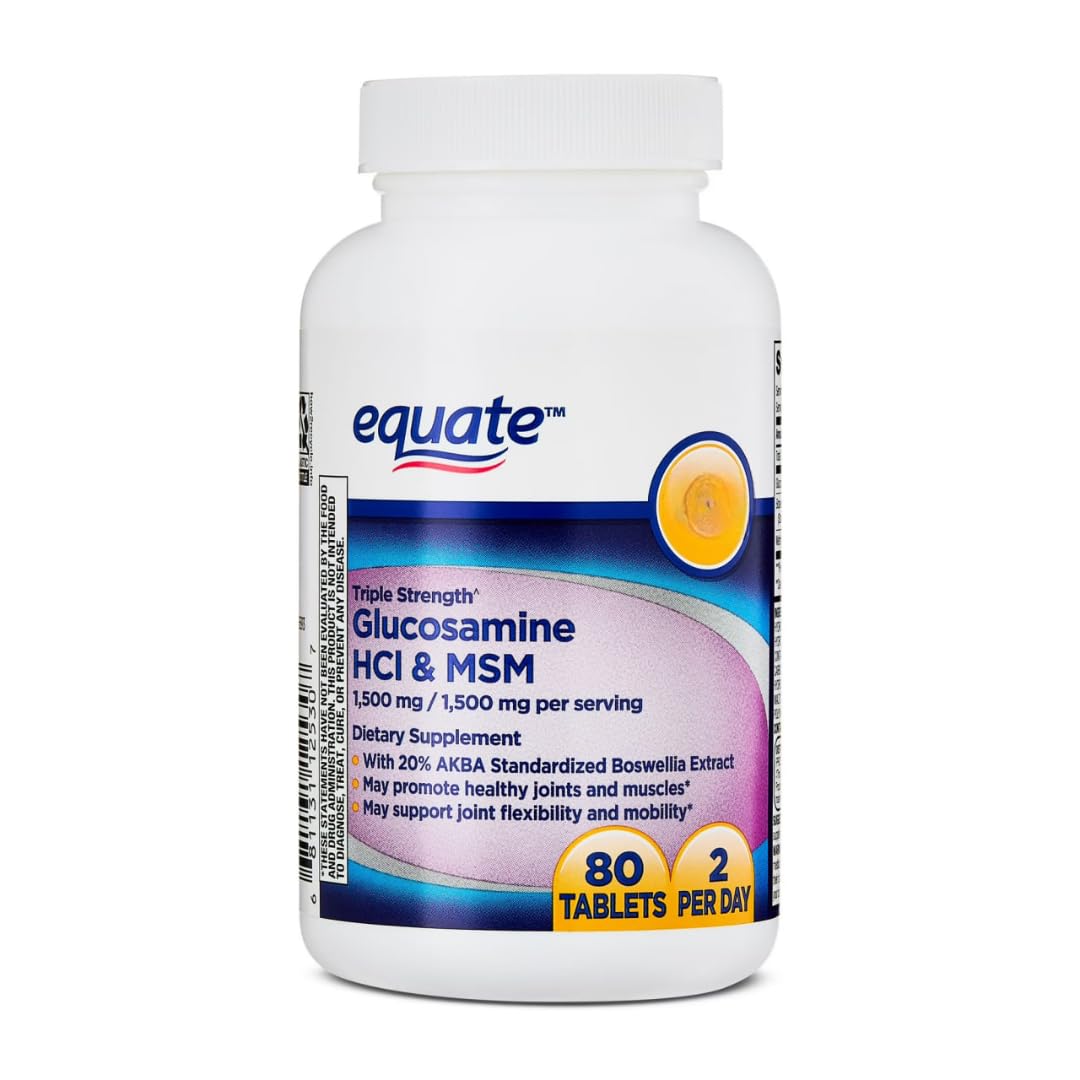 Glucosamine 1500mg MSM 1500mg Boswellia Extract Tablets, 80 Count B15901