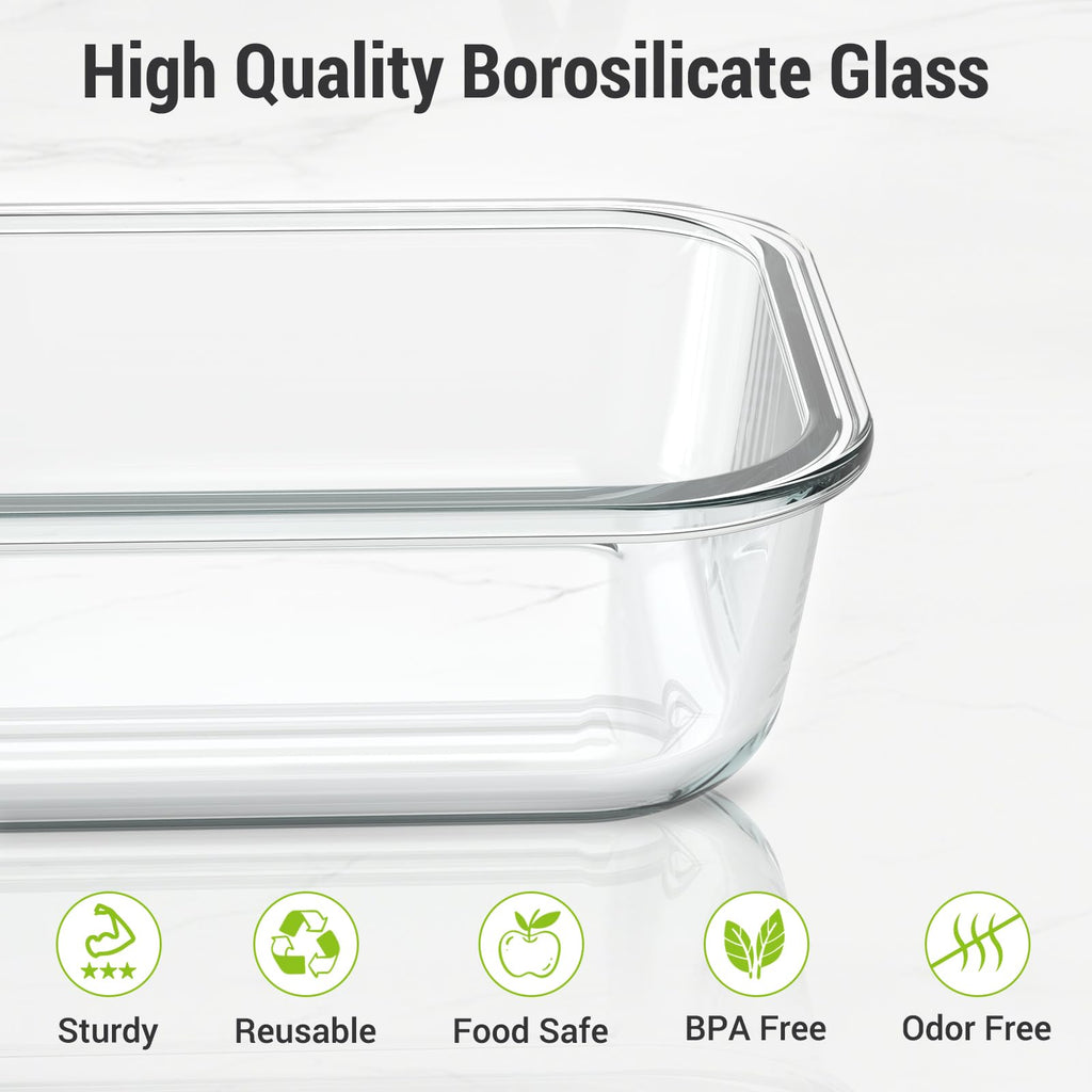 10 Sets 36 oz & 12 oz Glass Food Storage Containers with Lids, Gray Y1508
