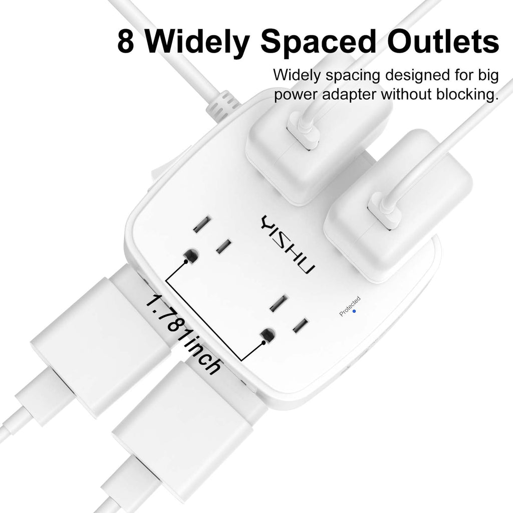 6Ft Surge Protector Power Strip with 8 Outlets & 4 USB Ports J471506