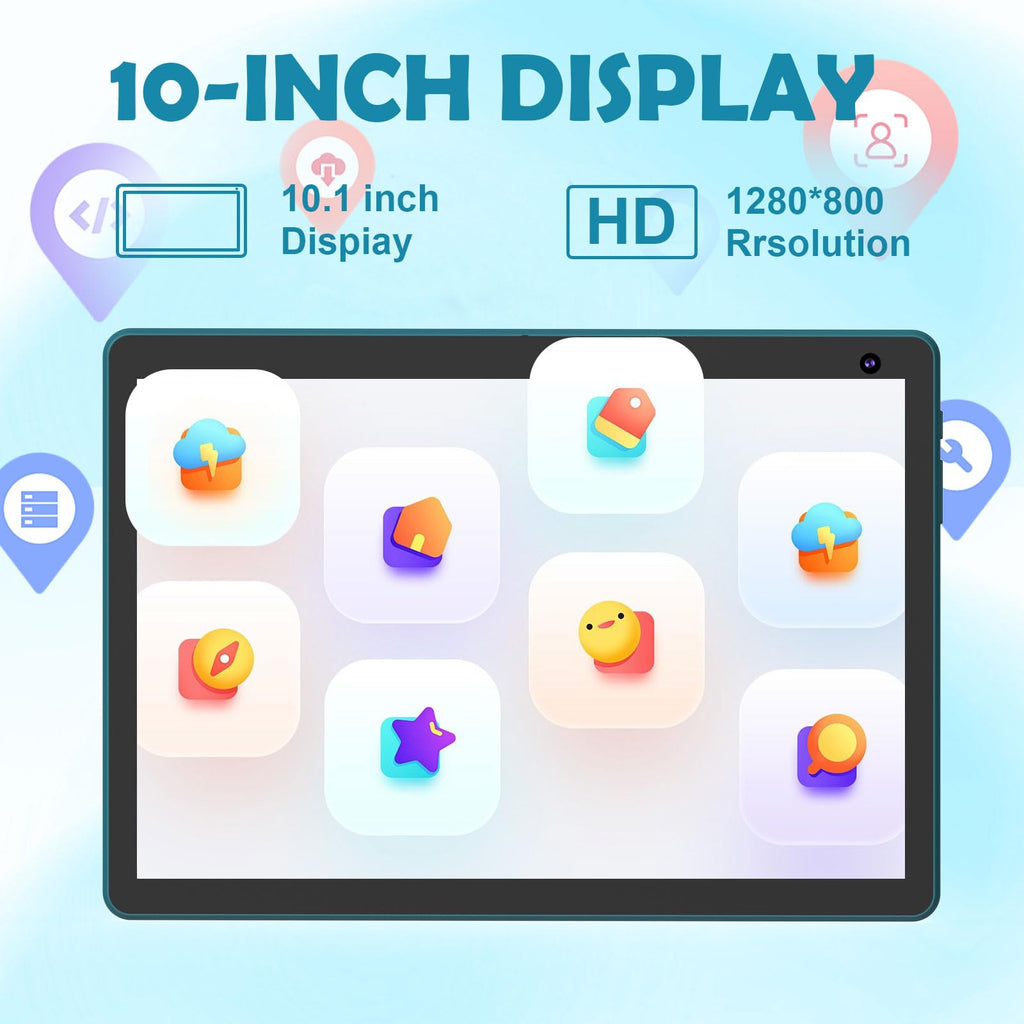 Android 15 Tablet 10 inch, 2 in 1 Tablet with Keyboard, 8GB RAM+32GB ROM, 1TB Expandable, Quad-Core, HD Screen, WiFi, Navy F575