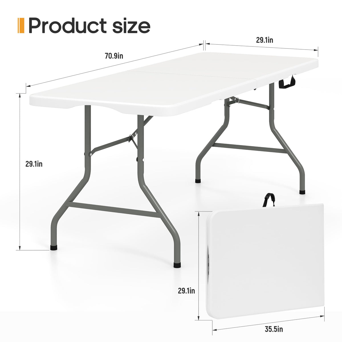6ft Heavy Duty Folding Table White O137105