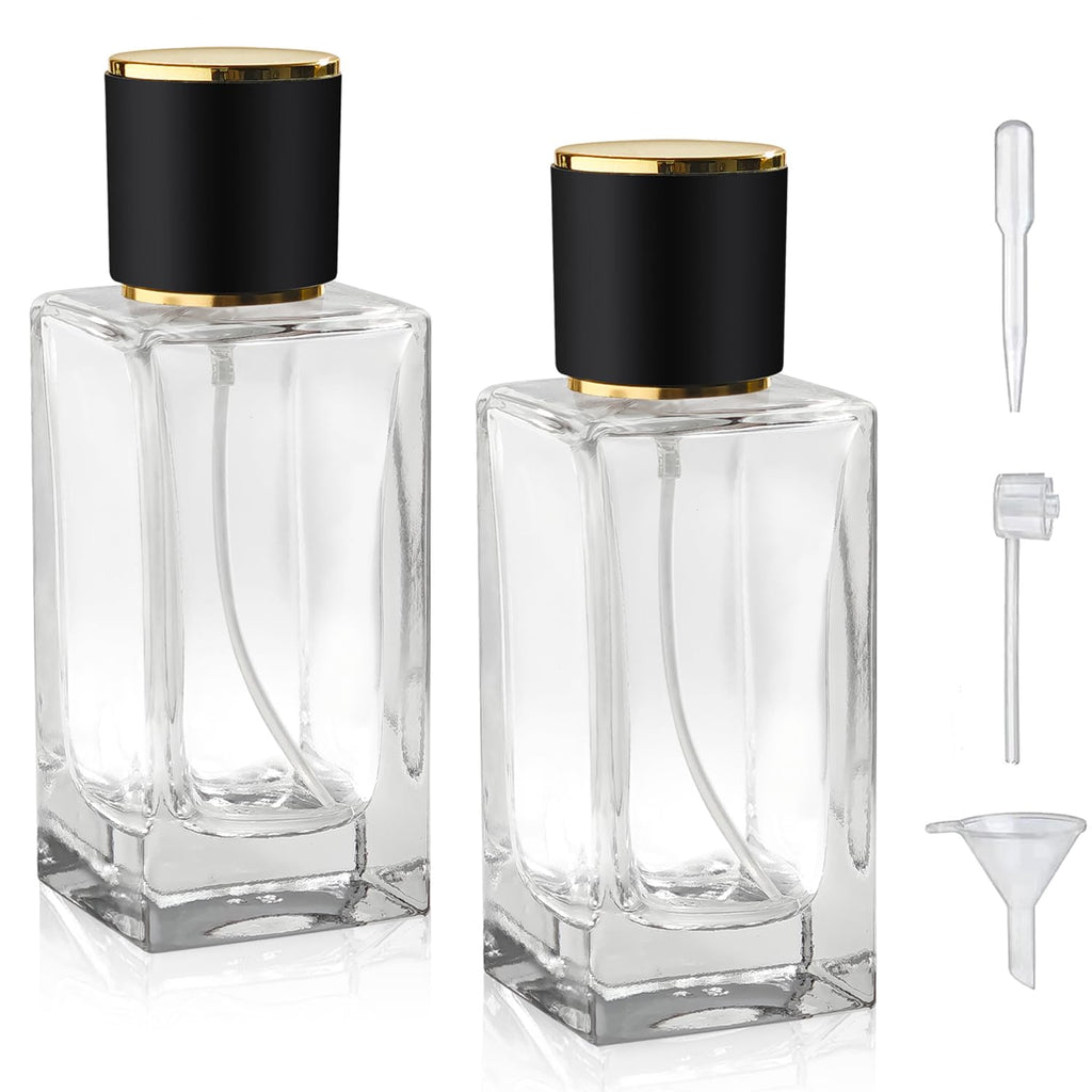 2 Pack 50ml Glass Spray Perfume Bottle Atomizer L9109