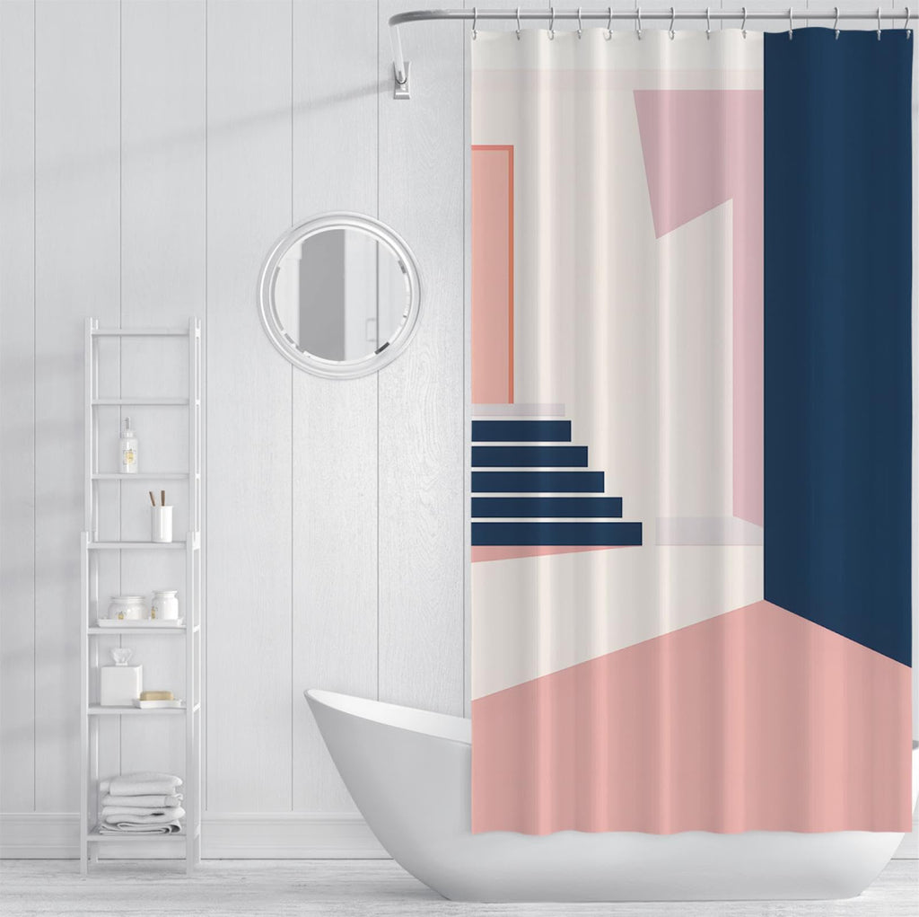Pink Geometric Shower Curtain 72x72 Inches X55821