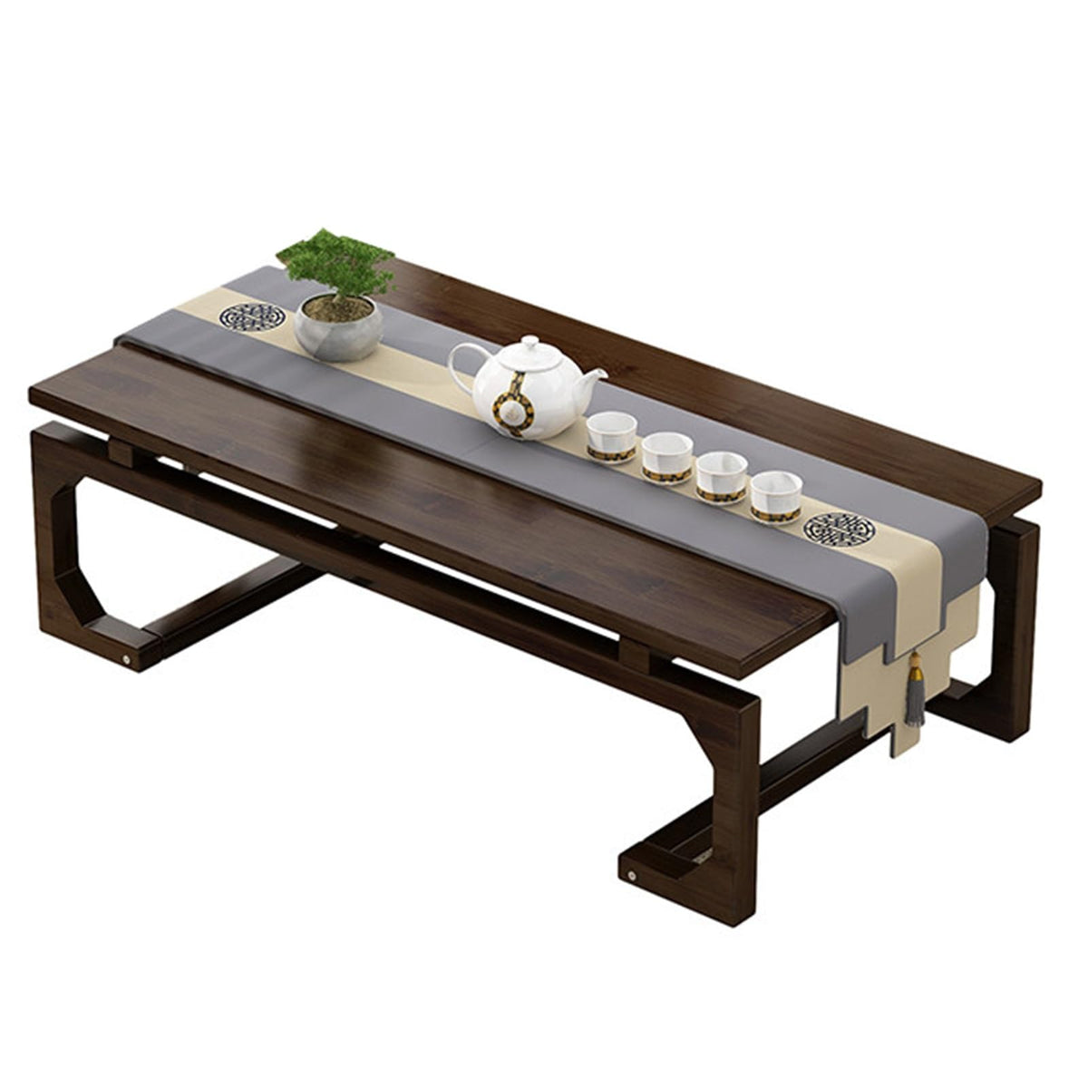 Japanese Floor Table Solid Wood 100x55x30cm I611
