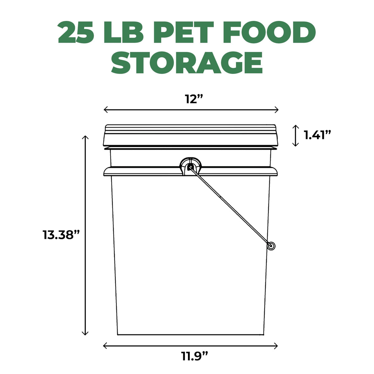 Airtight Pet Food Storage Container 25 lbs Grey G6043