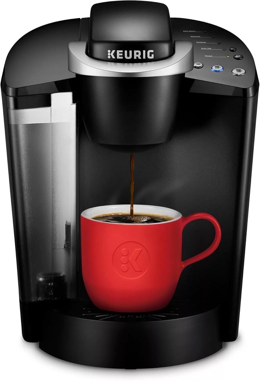 Single Serve K-Cup Pod Coffee Maker, 3 Brew Sizes, 48oz Removable Reservoir, Black D35636