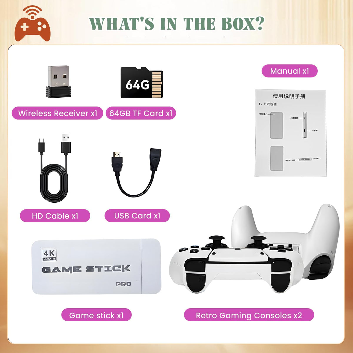 4K HDMI Retro Gaming Console W279688