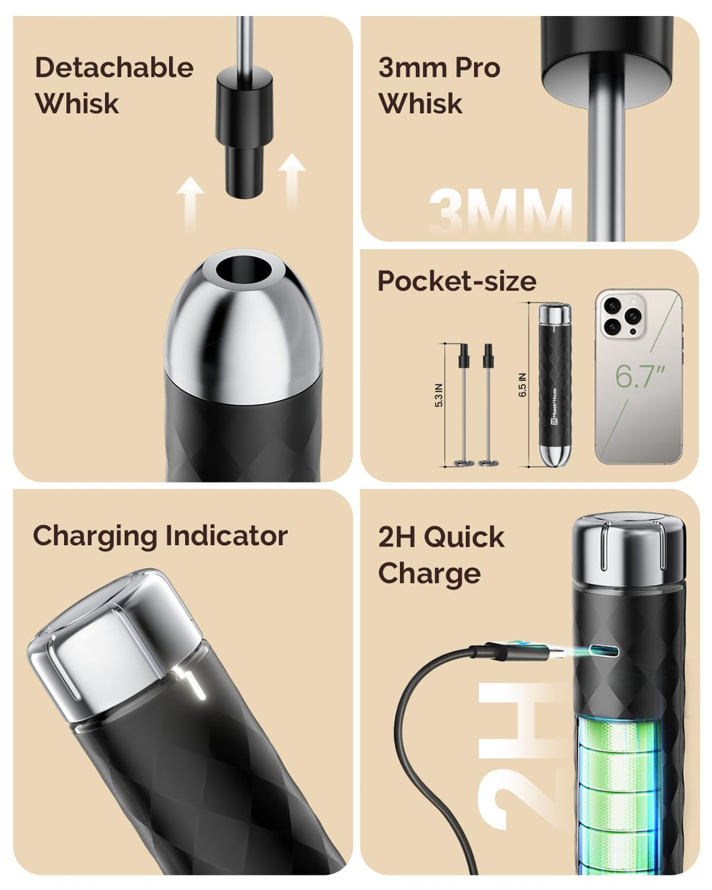 Rechargeable Milk Frother Z378687