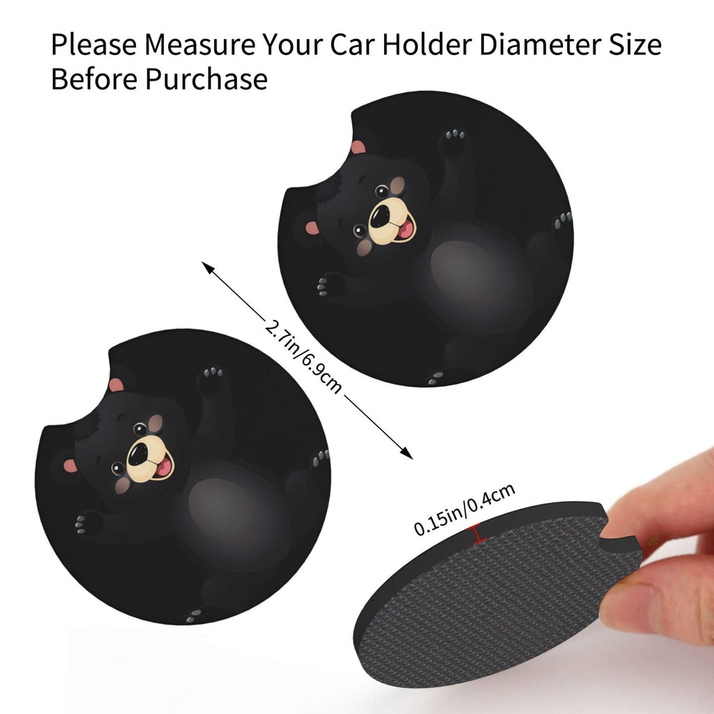 Black Bear Car Coaster Set of 2 D4245