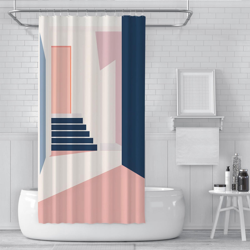 Pink Geometric Shower Curtain 72x72 Inches X55821