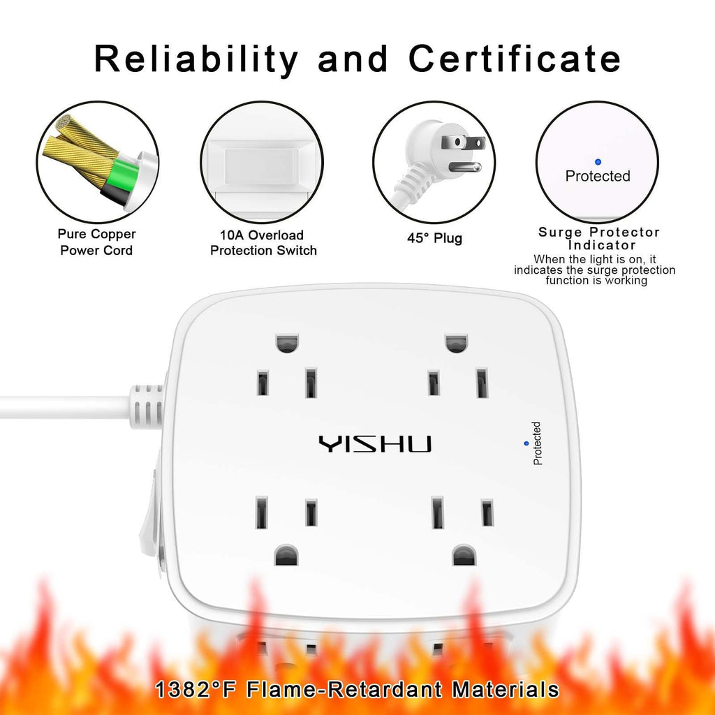 6Ft Surge Protector Power Strip with 8 Outlets & 4 USB Ports J471506