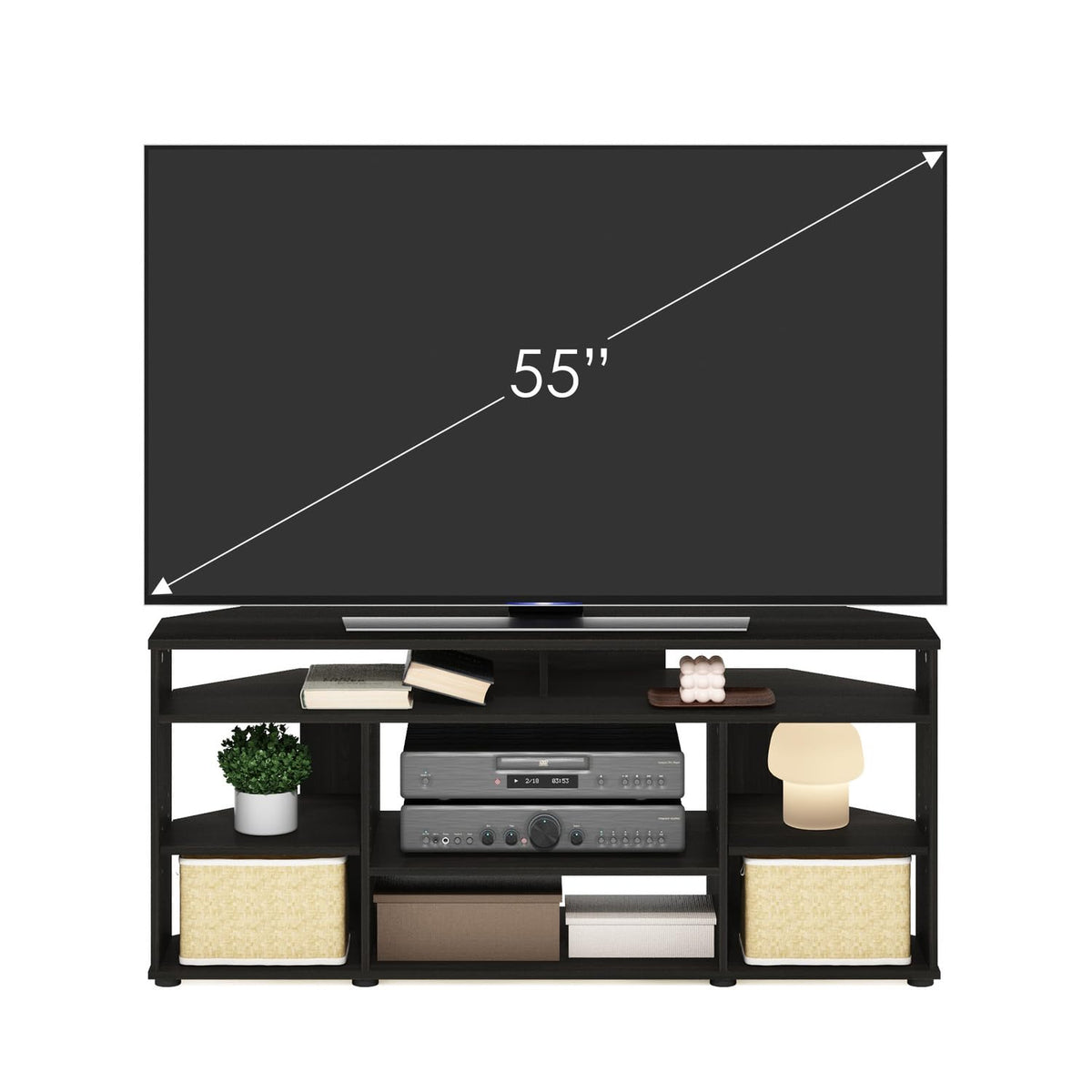 Corner TV Stand up to 55 Inch Espresso Finish Z687