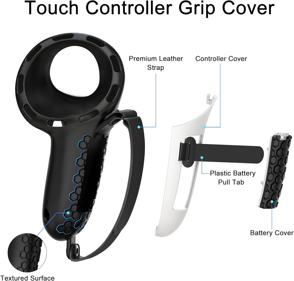 Controller Grips with Battery Opening Covers Black B904131