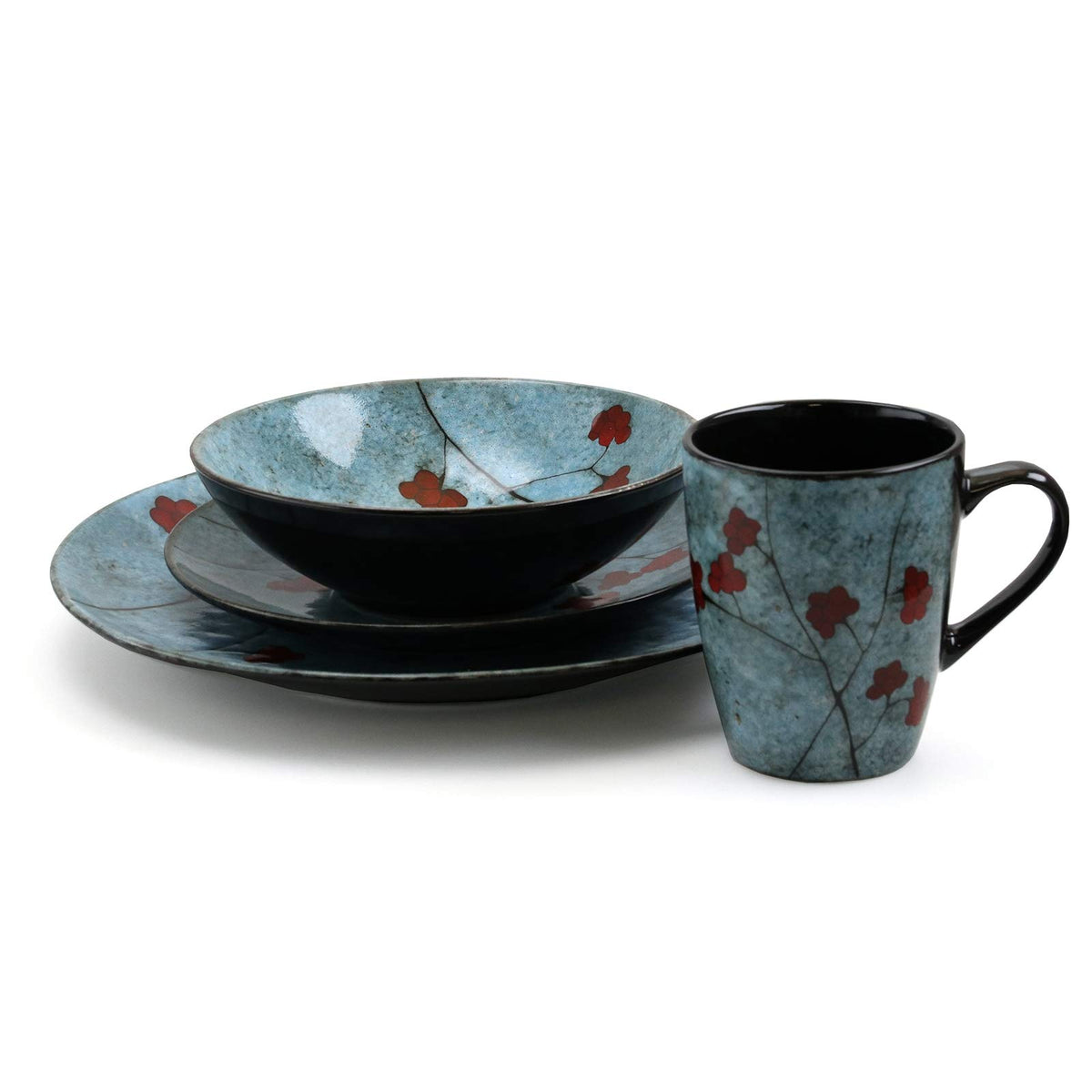 16 Piece Dinnerware Set in Blue M843860