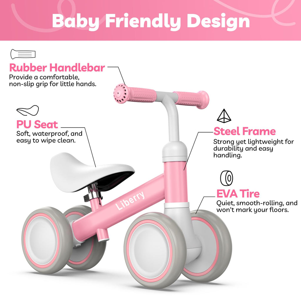 Pink Adjustable Baby Balance Bike J160195