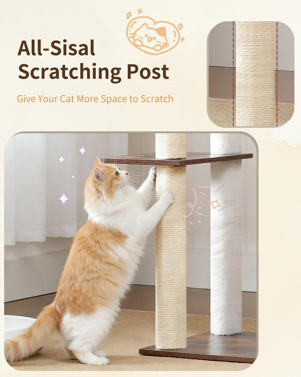 70.5" Wood Tall Cat Tree Z1613