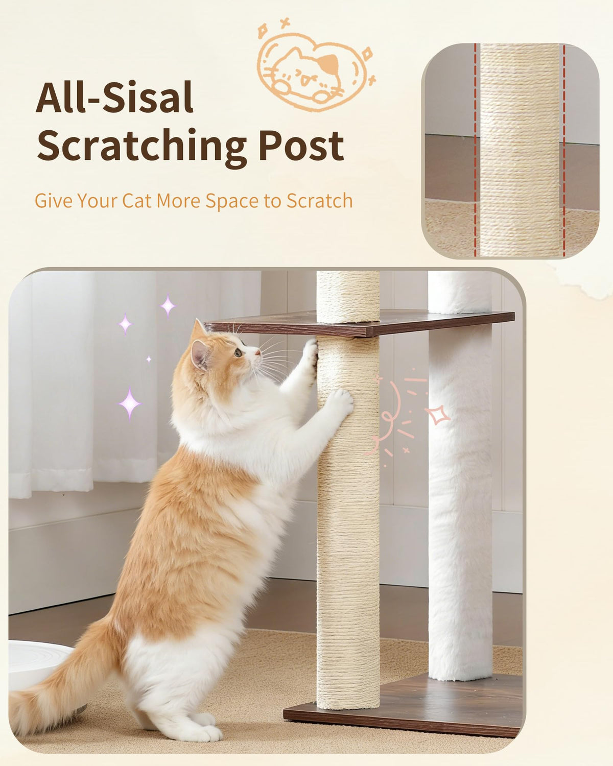 70.5" Wood Tall Cat Tree Z1613