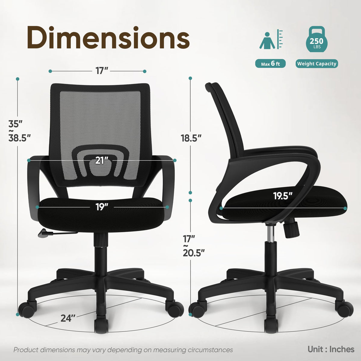 Mid Back Ergonomic Mesh Office Chair L2445