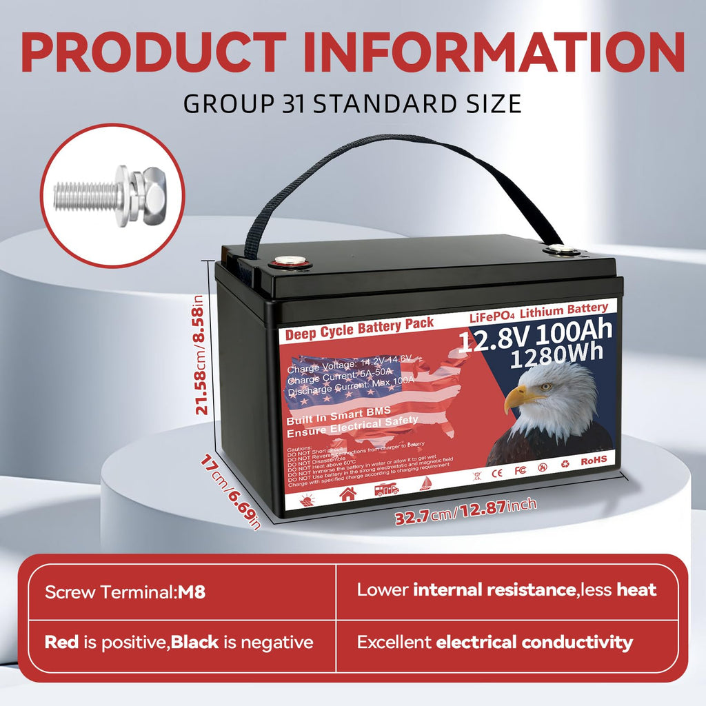 12V 100Ah LiFePO4 Deep Cycle Battery E40793