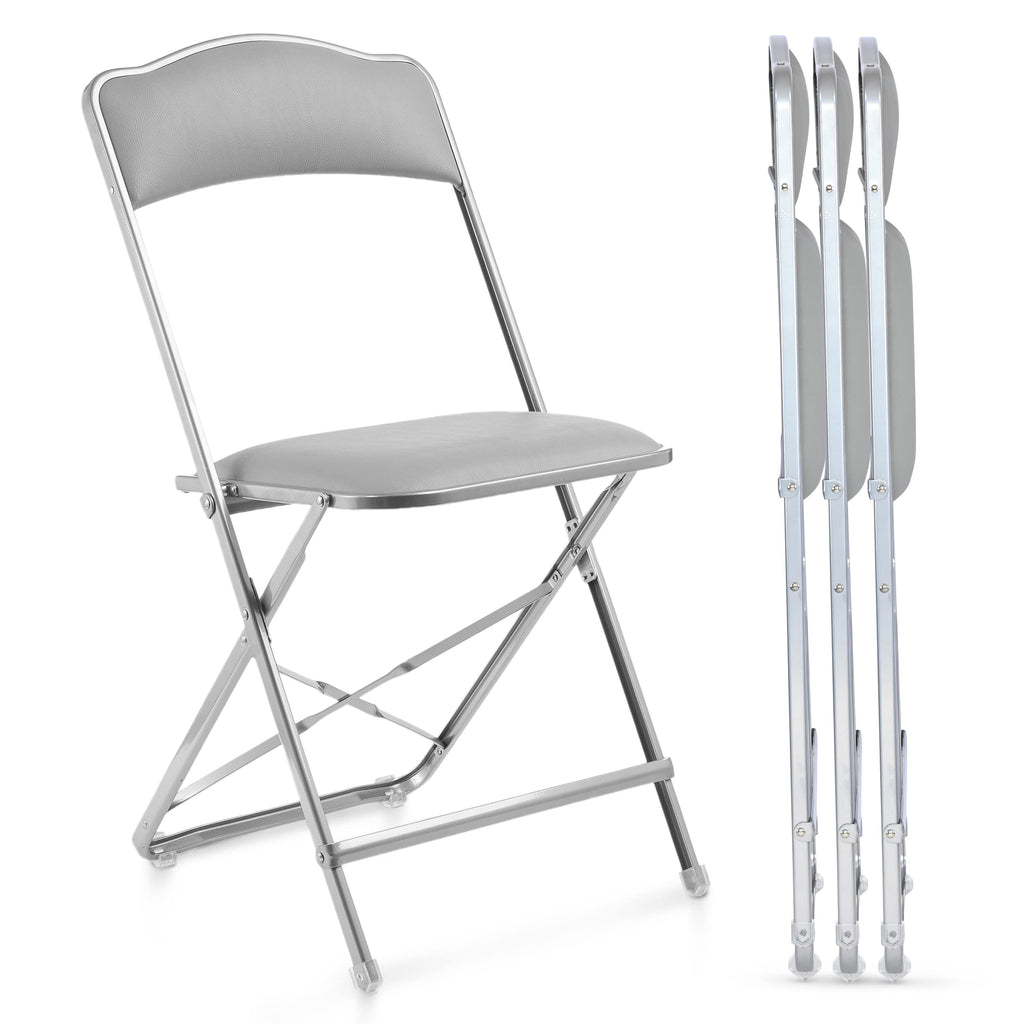 Folding Chairs with Padded Seats 4 Pack Heavy-Duty Steel Frame B755
