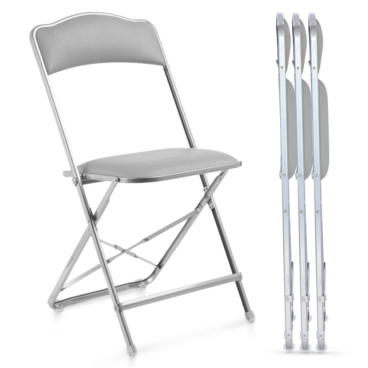 Folding Chairs with Padded Seats 4 Pack Heavy-Duty Steel Frame B755