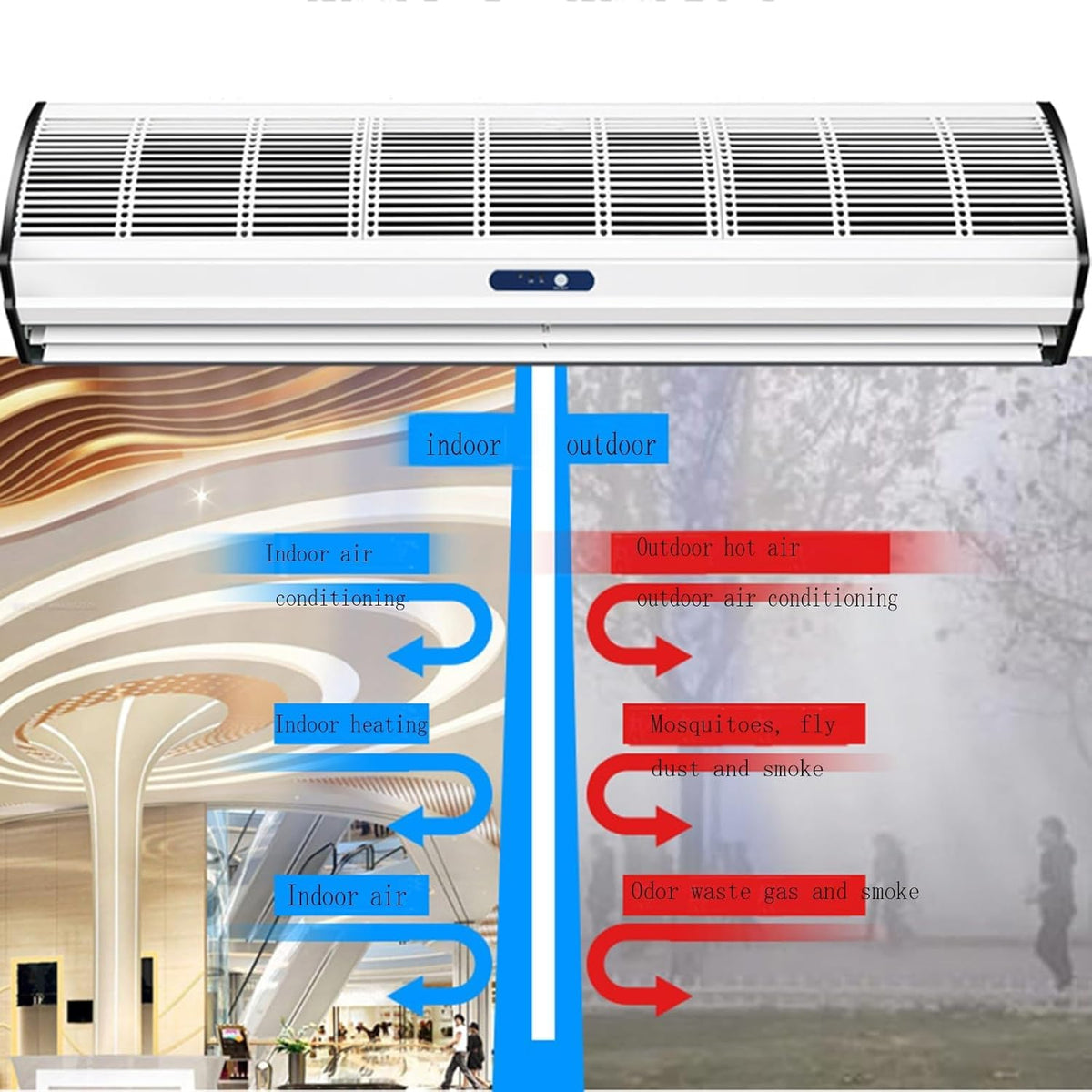 Wall-mounted Air Curtain Fan with Remote Control W864001