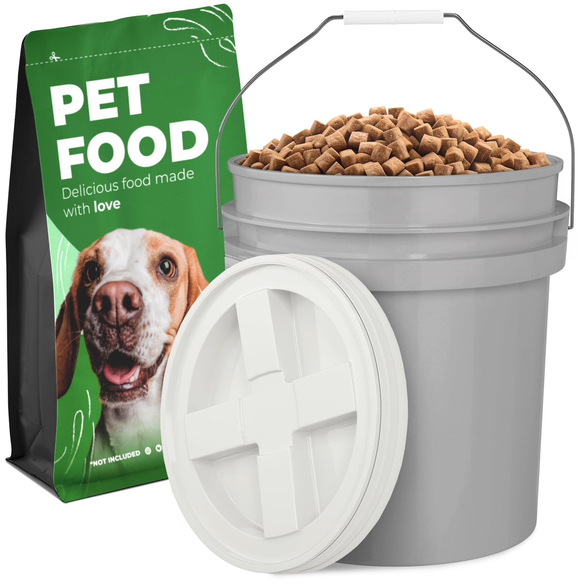 Airtight Pet Food Storage Container 25 lbs Grey G6043