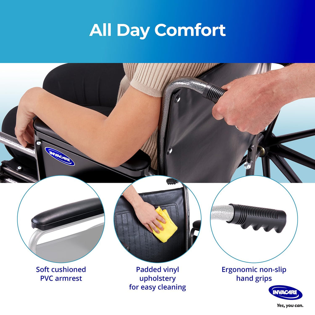 Portable Folding Lightweight Manual Wheelchair 18 Inch Seat K1555
